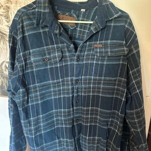 Orvis Navy Plaid Casual Shirt